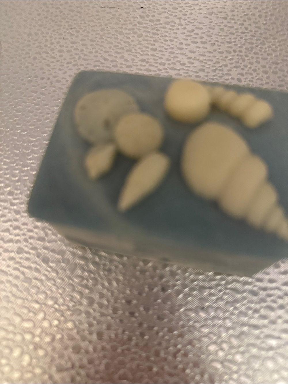 This is vintage blue marble soapstone or alabaster trinket box.